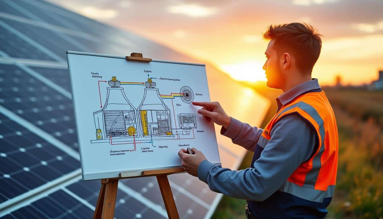 Illustration: Schémas explicatifs du fonctionnement d’un panneau solaire