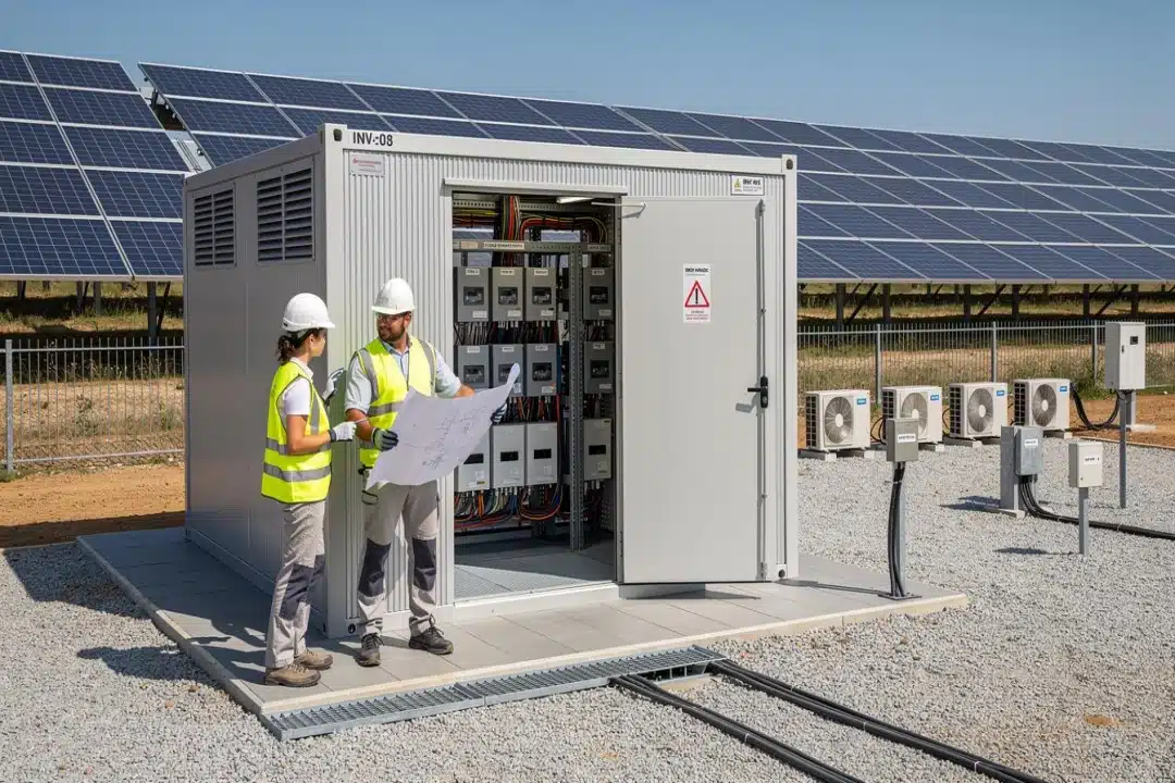 Shelters photovoltaïques : comment choisir son local technique pour une centrale solaire ?